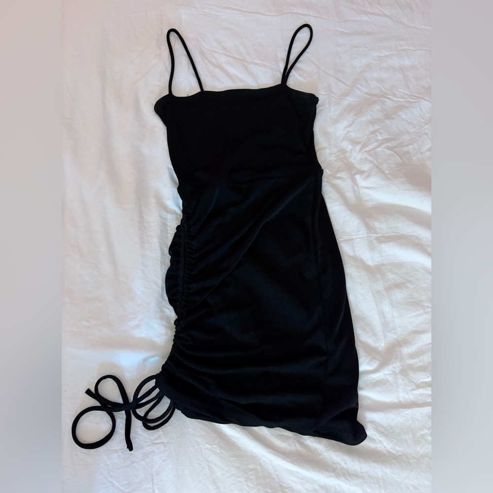 Windsor Black Mini Dress with Ruched Detail Size Small